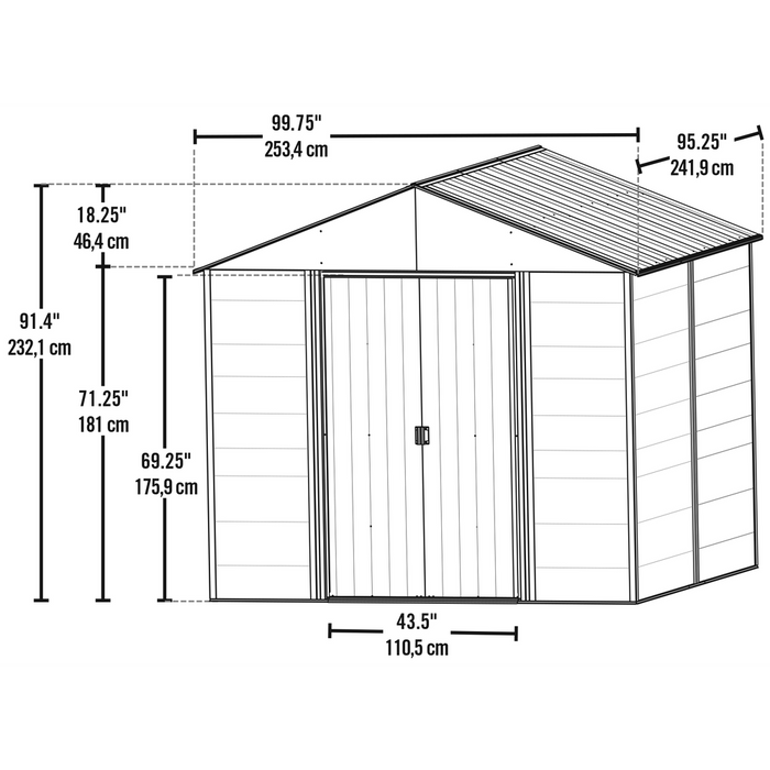 Arrow Ironwood Steel Hybrid Galvanized Shed Kit