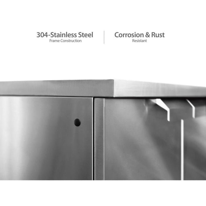 Newage Products Outdoor Kitchen Cabinets Stainless Steel 6-Piece Set With 90° Corner Shelf