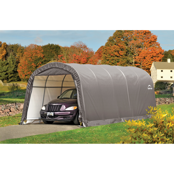 Shelterlogic Garage-In-A-Box Roundtop 12 x 20 Ft. In Grey