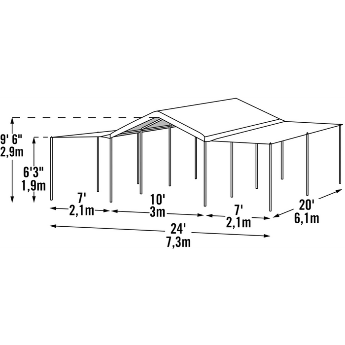 Shelterlogic Maxap Canopy With 2-In-1 Extension Kit 10 x 20 Ft.