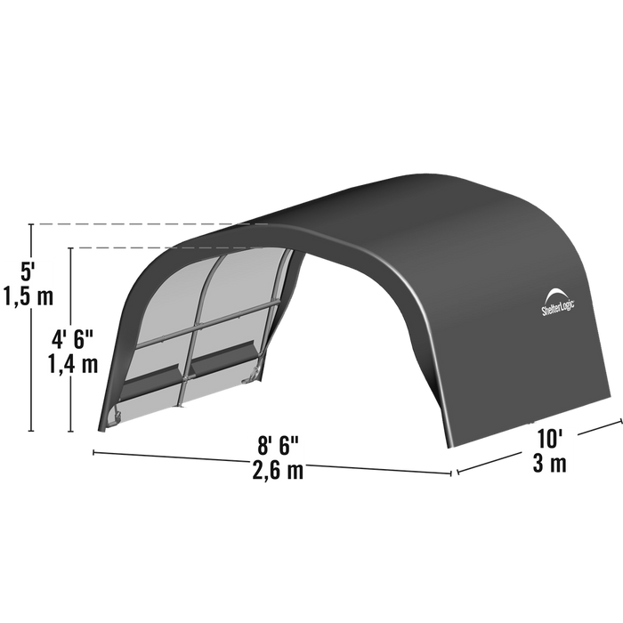 Shelterlogic Small Livestock Portable Rounded Shelter 8 x 10 x 5 Ft.
